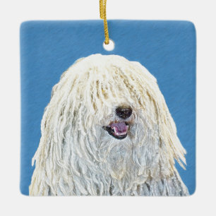 Puli Painting - Cute Original Dog Art Ceramic Ornament