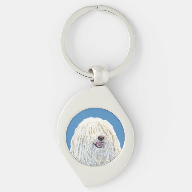 Puli Painting - Cute Original Dog Art Key Ring (Front)