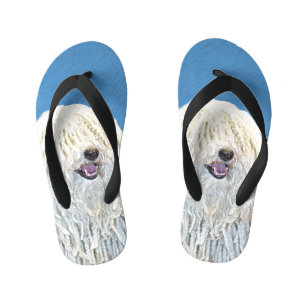 Puli Painting - Cute Original Dog Art Kid's Thongs