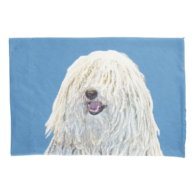 Puli Painting - Cute Original Dog Art Pillowcase (Front)