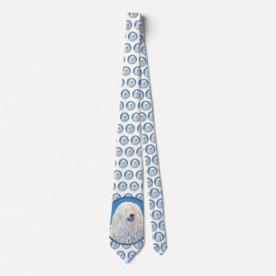 Puli Painting - Cute Original Dog Art Tie