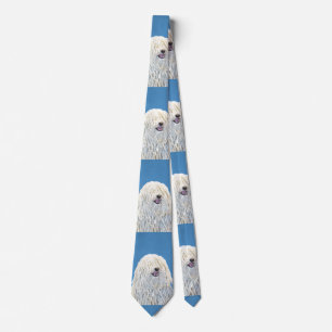 Puli Painting - Cute Original Dog Art Tie