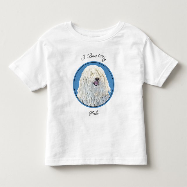 Puli Painting - Cute Original Dog Art Toddler T-Shirt (Front)