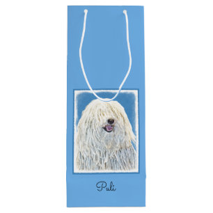 Puli Painting - Cute Original Dog Art Wine Gift Bag
