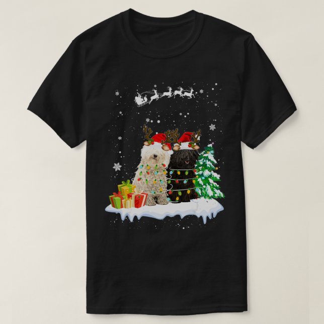 Puli Reindeer Xmas Light Christmas Ornaments Xmas  T-Shirt (Design Front)