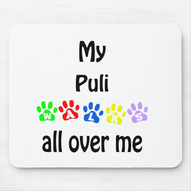 Puli Walks Design Mouse Pad (Front)