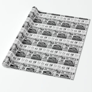 Pulicidad, old, black and white newspaper wrapping paper