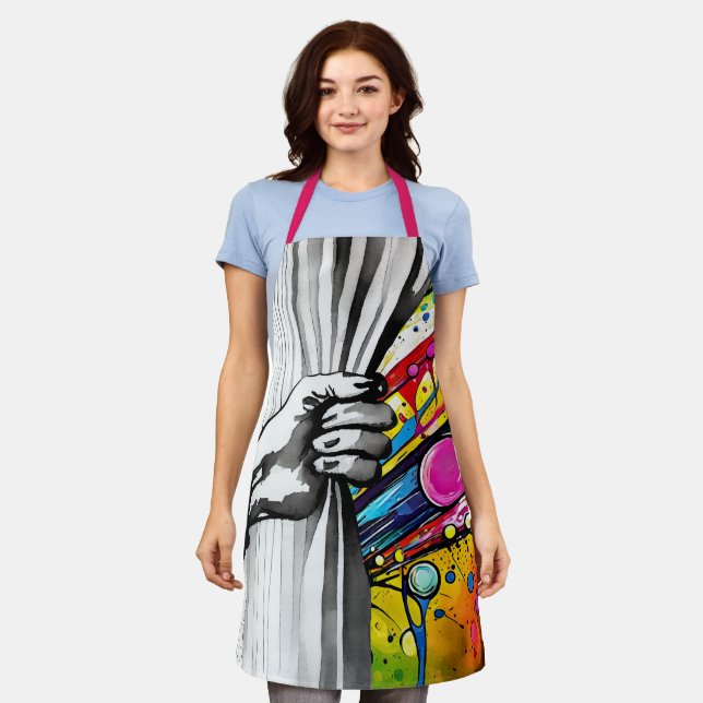 Pull Back Design - All-Over Print Apron (Worn)