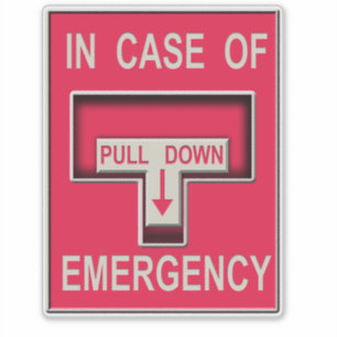 Pull Down in Case of Emergency Fake Alarm Custom
