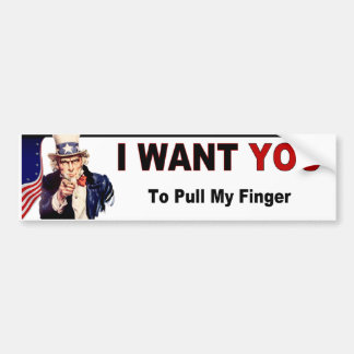 Pull My Finger Bumper Sticker