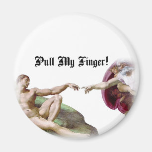 Pull My Finger - Michelangelo Creation Fart Humour Magnet