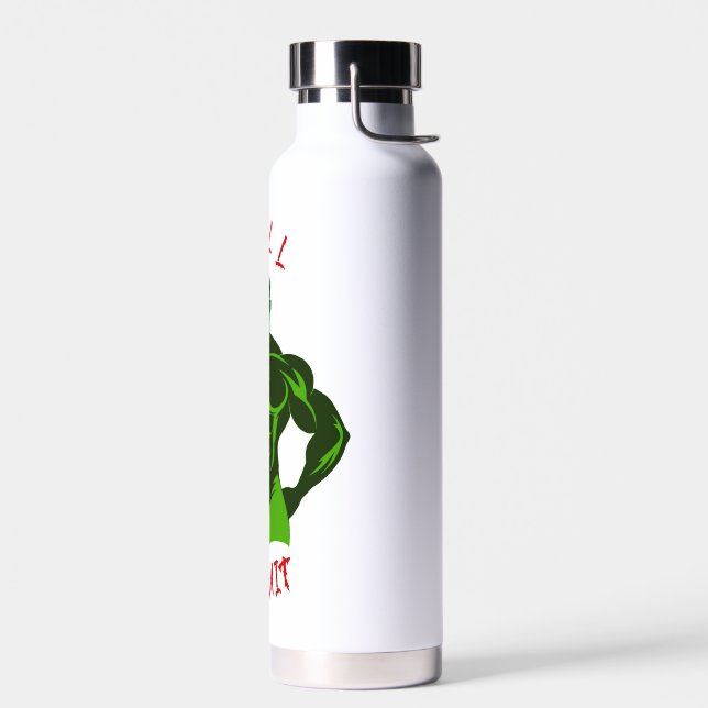 Pull Or Quit Hardcore Bodybuilding Motivation Gear Water Bottle (Left)