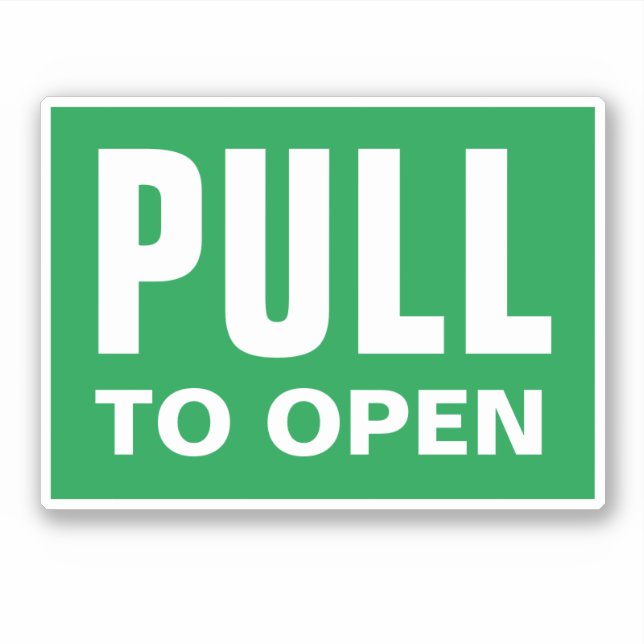 Pull to open vinyl door stickers for entrance (Front)