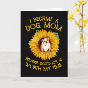 Pulldog Inside Sunflower A Dog Mum Dog's Life Gift Card