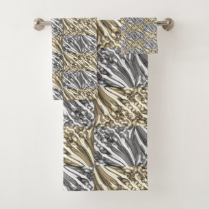 Pulled Bubble Fun / Black & White / Sepia / Bath Towel Set