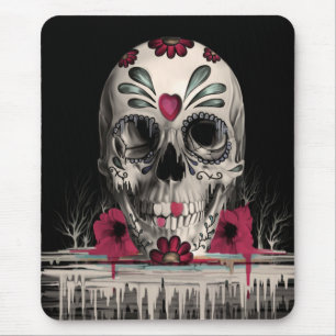 Pulled sugar, melting sugar skull mouse pad