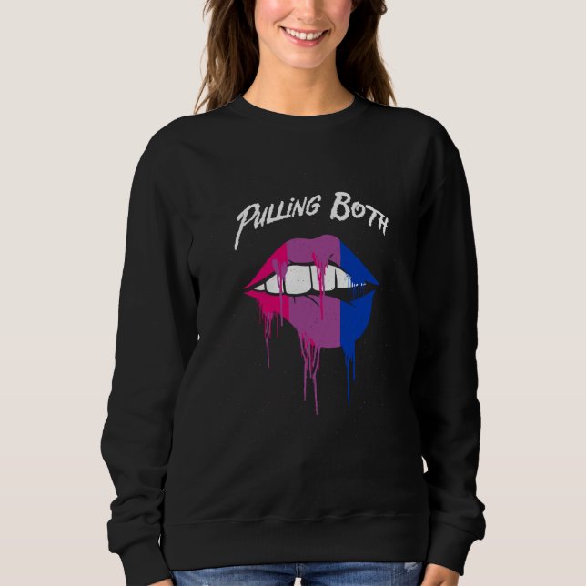 Pulling Both Bisexual LGBTQ Bi Pride Couples Sweatshirt (Front)