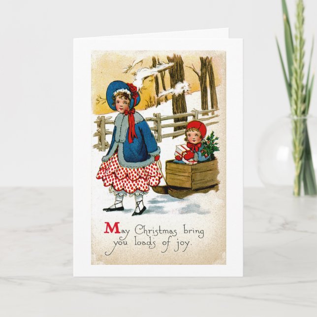 Pulling the Sled Holiday Card (Front)