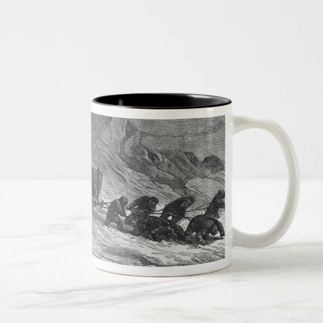 Pulling the sledges through the pack ice Two-Tone coffee mug (Right)