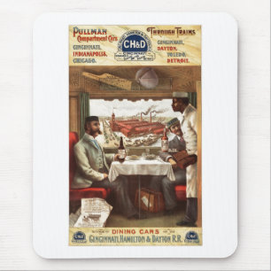 Pullman dining car on train 1894 mouse pad