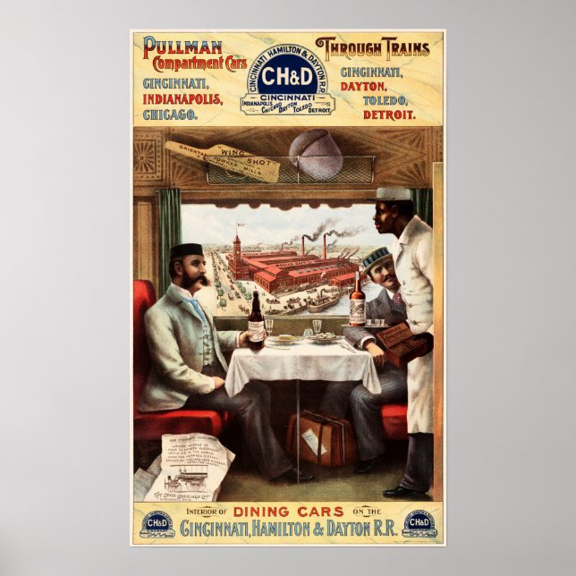 PULLMAN TRAINS via Cincinnati Indianapolis Dayton Poster (Front)