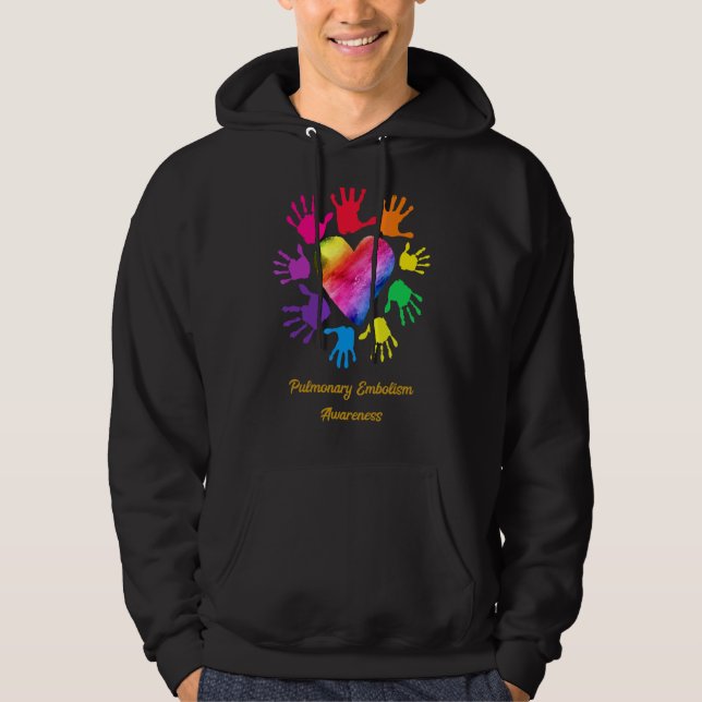 Pulmonary Embolism Awareness Hands Pulmonary Embol Hoodie (Front)