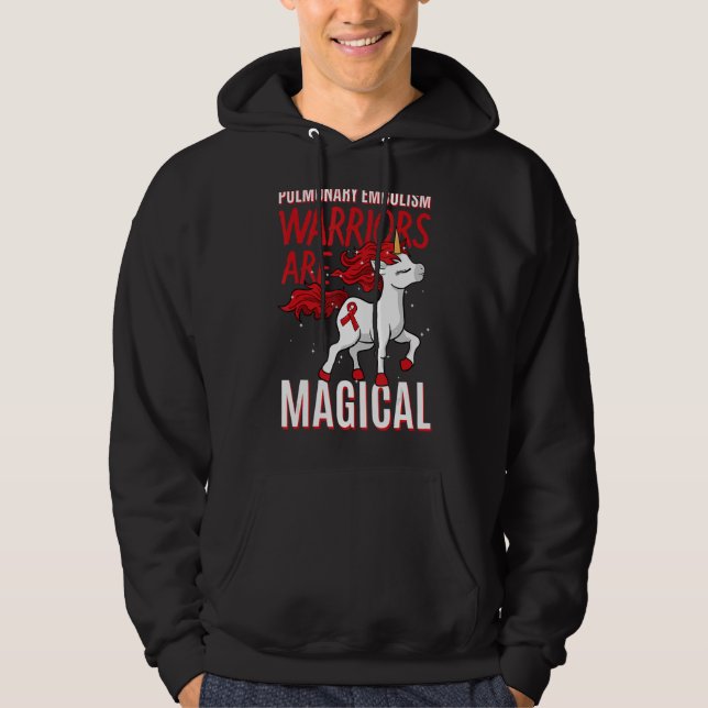 Pulmonary Embolism Awareness Warrior PE Unicorn Lo Hoodie (Front)