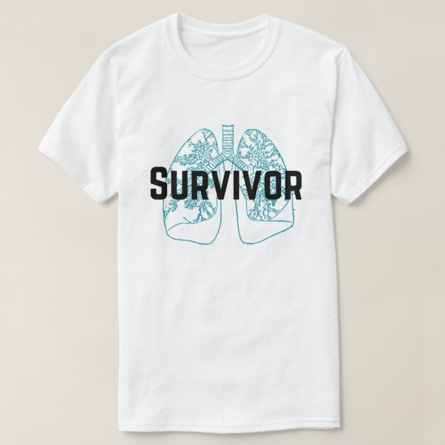 Pulmonary Embolism Survivor Lungs Blue (Men's) T-Shirt (Design Front)