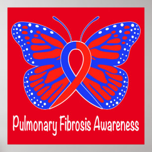 Pulmonary Fibrosis Awareness Butterfly Poster
