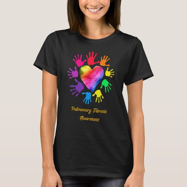 Pulmonary Fibrosis Awareness Hands Pulmonary Fibro T-Shirt (Front)