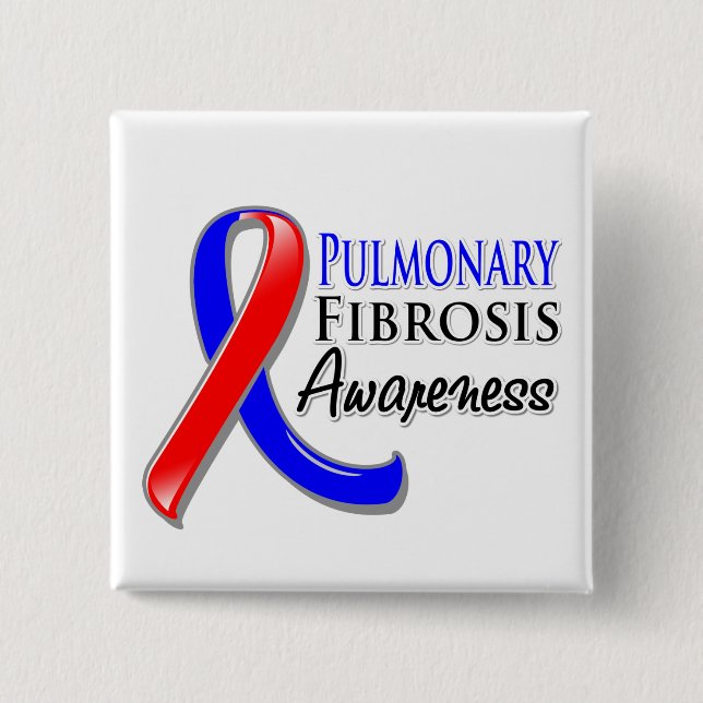 Pulmonary Fibrosis Awareness Ribbon 15 Cm Square Badge (Front)