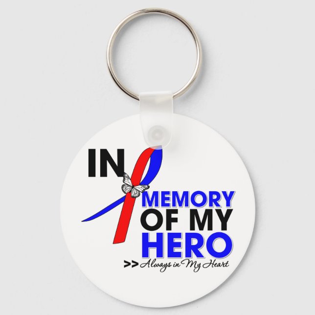 Pulmonary Fibrosis Tribute In Memory of My Hero Key Ring (Front)
