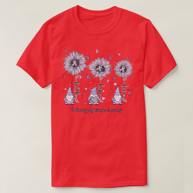 Pulmonary Hypertension Awareness gnome faith hope  T-Shirt (Design Front)