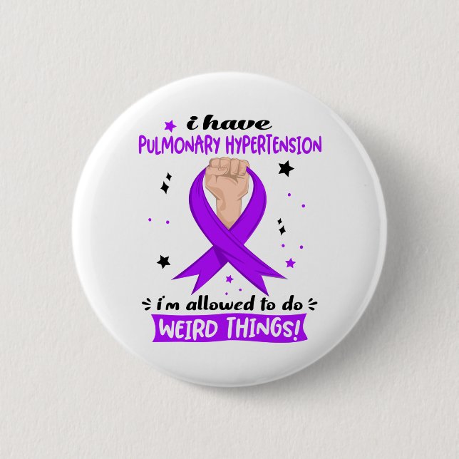 Pulmonary Hypertension Awareness Month Ribbon Gift 6 Cm Round Badge (Front)