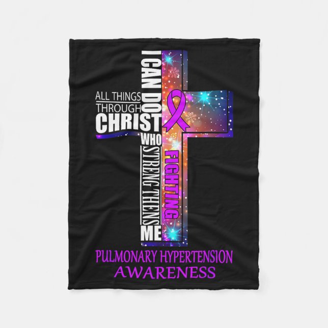 Pulmonary Hypertension Awareness Shirt Christmas G Fleece Blanket (Front)