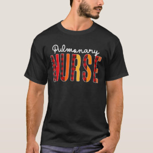 Pulmonary Nurse Plaid Red Love Heart Stethoscope R T-Shirt