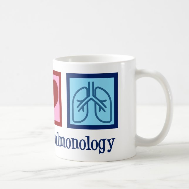 Pulmonologist Peace Love Pulmonology Coffee Mug (Right)