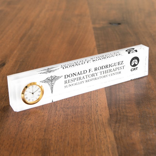 Pulmonologist | Respiratory Therapist Personalised Nameplate (Side)