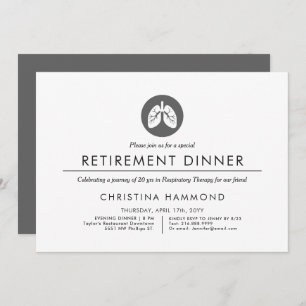 Pulmonology Retirement Dinner   Minimal Style Invitation