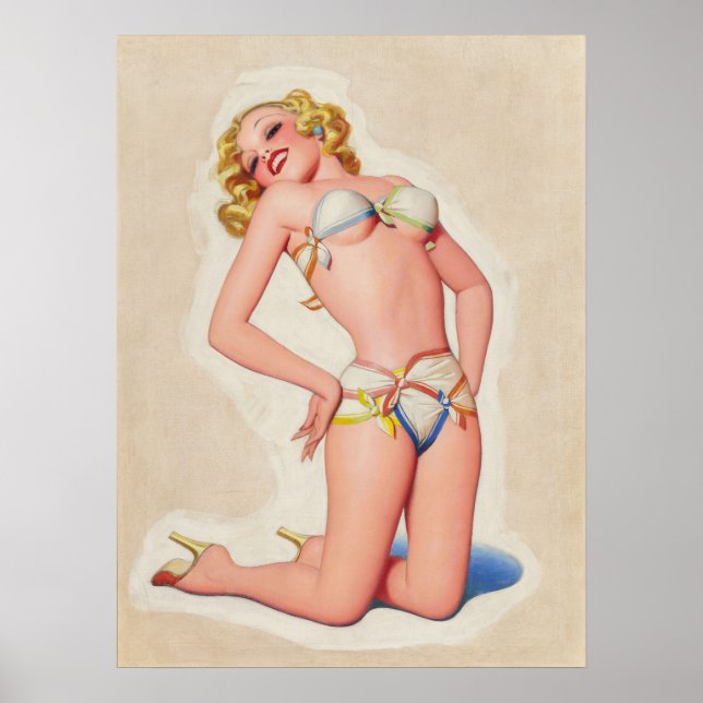 Pulp Blond in Bikini Pinup Poster (Front)