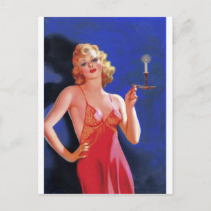 Pulp Detective Femme Fatale Postcard