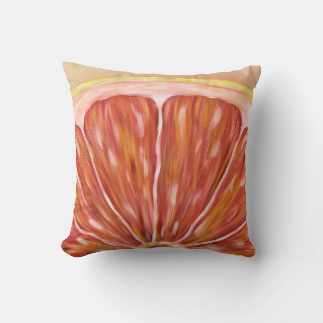 "Pulp Fiction" macro grapefruit slice pillow (Front)