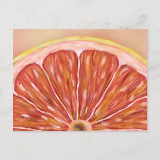 "Pulp Fiction" macro grapefruit slice postcard (Front)