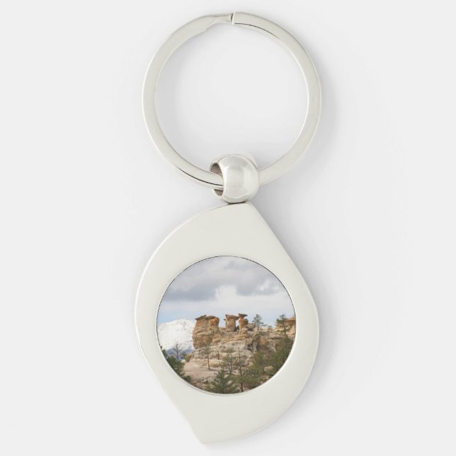 Pulpit Rock with Pikes Peak Key Ring (Front)