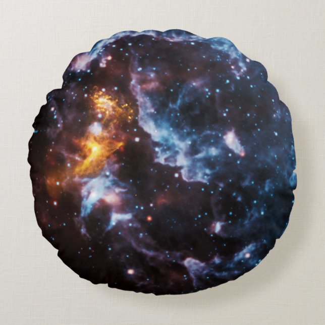 Pulsar Neutron Star Galaxy Image Round Cushion (Front)