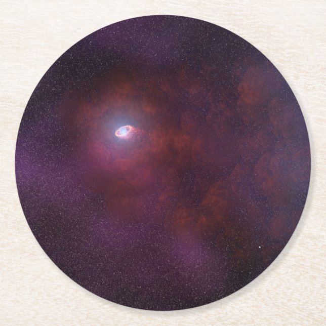 Pulsar Wind From A Neutron Star. Round Paper Coaster (Front)