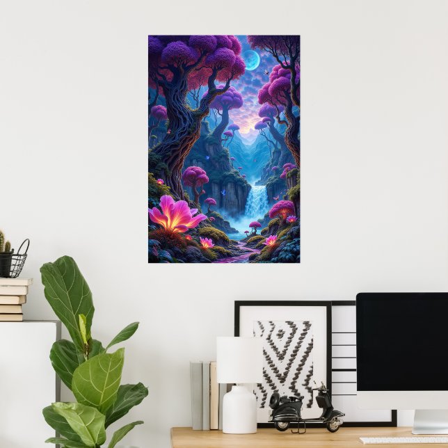 Pulsating Glow of the Surreal Jungle  Poster (Home Office)