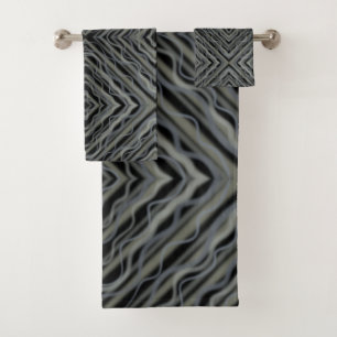 Pulsating Rhythm Modern Abstract Art Illustration  Bath Towel Set