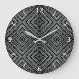 Pulsating Rhythm Modern Abstract Art Illustration  Large Clock