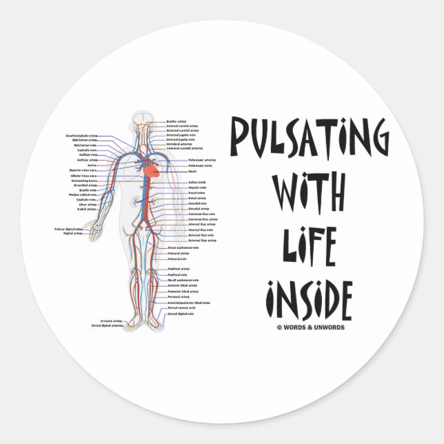 Pulsating With Life Inside (Circulatory System) Classic Round Sticker (Front)